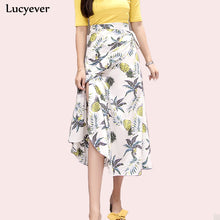 Load image into Gallery viewer, Lucyever Sexy Boho Women Chiffon Long Skirt Fashion Print Floral Spring Summer Beach Sun Skirt Elegant Plus Size Lace Up Faldas
