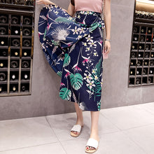 Load image into Gallery viewer, Lucyever Sexy Boho Women Chiffon Long Skirt Fashion Print Floral Spring Summer Beach Sun Skirt Elegant Plus Size Lace Up Faldas