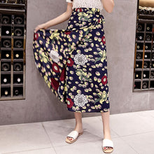 Load image into Gallery viewer, Lucyever Sexy Boho Women Chiffon Long Skirt Fashion Print Floral Spring Summer Beach Sun Skirt Elegant Plus Size Lace Up Faldas