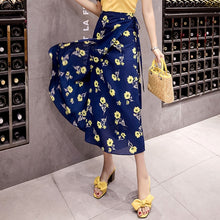 Load image into Gallery viewer, Lucyever Sexy Boho Women Chiffon Long Skirt Fashion Print Floral Spring Summer Beach Sun Skirt Elegant Plus Size Lace Up Faldas