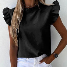 Load image into Gallery viewer, Women Pineapple Floral Print Ruffle Blouse 2020 Summer Butterfly Sleeve Shirt Elegant Office Lady O-Neck Tops Blusa Streetwear