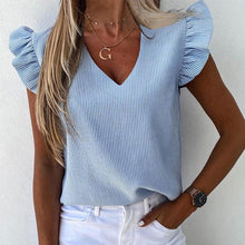 Load image into Gallery viewer, Women Pineapple Floral Print Ruffle Blouse 2020 Summer Butterfly Sleeve Shirt Elegant Office Lady O-Neck Tops Blusa Streetwear