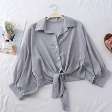 Load image into Gallery viewer, 2020 Summer Chiffon Blouses Women Batwing Sleeve Loose Ladies Crop Tops Plus Size Chiffon Kimono boho Shirts chemisier femme