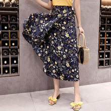 Load image into Gallery viewer, Lucyever Sexy Boho Women Chiffon Long Skirt Fashion Print Floral Spring Summer Beach Sun Skirt Elegant Plus Size Lace Up Faldas
