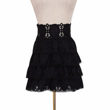 Load image into Gallery viewer, TWOTWINSTYLE Casual Embroidery Women's Skirts High Waist Hollow Out Ruffles Lace Skirt For Female Fashion Clothing 2020 Tide
