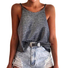 Load image into Gallery viewer, Women Tops Glitter Sleeveless Camisole Tee Shirt 2020 Spring Summer Lady Tops Blouse Slim Fit Tank Tops Fashion Female Blusa D30
