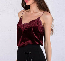 Load image into Gallery viewer, Summer Women Satin Silk Lace Tank Tops Vest Blouse Female Casual Crop Camisole Top Sexy Lace Solid Backless Vest
