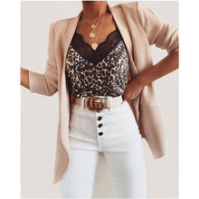 Load image into Gallery viewer, Summer Women Satin Silk Lace Tank Tops Vest Blouse Female Casual Crop Camisole Top Sexy Lace Solid Backless Vest
