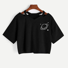Load image into Gallery viewer, KANCOOLD tops high quality Casual Planet Printed Tank Short Sleeve Top Crop T-Shirt summer tops for women 2018 ap26

