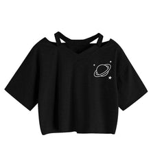 Load image into Gallery viewer, KANCOOLD tops high quality Casual Planet Printed Tank Short Sleeve Top Crop T-Shirt summer tops for women 2018 ap26
