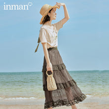 Load image into Gallery viewer, INMAN 2020 Summer New Arrival Artsy Dot Pattern Embroidery Patchwork Layered Fit Fairy Trend Skirt
