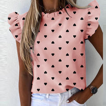 Load image into Gallery viewer, Women Pineapple Floral Print Ruffle Blouse 2020 Summer Butterfly Sleeve Shirt Elegant Office Lady O-Neck Tops Blusa Streetwear
