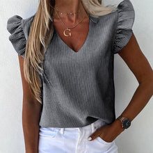 Load image into Gallery viewer, Women Pineapple Floral Print Ruffle Blouse 2020 Summer Butterfly Sleeve Shirt Elegant Office Lady O-Neck Tops Blusa Streetwear
