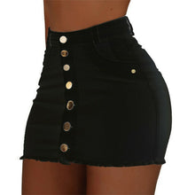 Load image into Gallery viewer, Women Button Denim Jeans Bodycon Mini Skirts Strench High Waist  Sexy Club Skirt Summer
