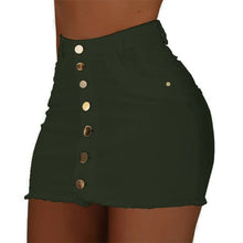 Load image into Gallery viewer, Women Button Denim Jeans Bodycon Mini Skirts Strench High Waist  Sexy Club Skirt Summer
