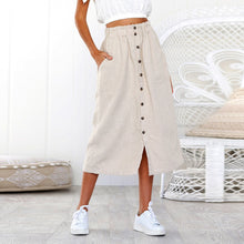 Load image into Gallery viewer, Skirt юбка женская Skirts Womens Summer 2020 ropa mujer Bohemia High Waist Line Button Long Skirt Woman Skirts NEW женские юбки
