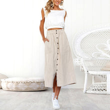 Load image into Gallery viewer, Skirt юбка женская Skirts Womens Summer 2020 ropa mujer Bohemia High Waist Line Button Long Skirt Woman Skirts NEW женские юбки
