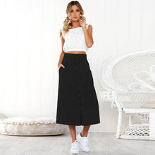 Load image into Gallery viewer, Skirt юбка женская Skirts Womens Summer 2020 ropa mujer Bohemia High Waist Line Button Long Skirt Woman Skirts NEW женские юбки
