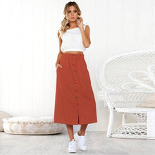 Load image into Gallery viewer, Skirt юбка женская Skirts Womens Summer 2020 ropa mujer Bohemia High Waist Line Button Long Skirt Woman Skirts NEW женские юбки
