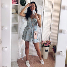 Load image into Gallery viewer, 2019 New Women's Dress Sweet Summer Casual Fashion Bohemian Print Thin Strap Sleeveless  Black Dress for Women
