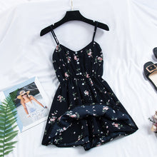 Load image into Gallery viewer, 2019 New Women's Dress Sweet Summer Casual Fashion Bohemian Print Thin Strap Sleeveless  Black Dress for Women
