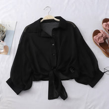Load image into Gallery viewer, 2020 Summer Chiffon Blouses Women Batwing Sleeve Loose Ladies Crop Tops Plus Size Chiffon Kimono boho Shirts chemisier femme

