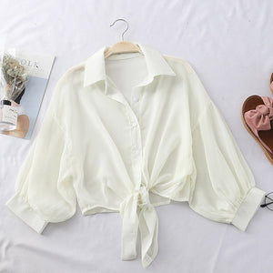 2020 Summer Chiffon Blouses Women Batwing Sleeve Loose Ladies Crop Tops Plus Size Chiffon Kimono boho Shirts chemisier femme