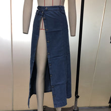 Load image into Gallery viewer, Casual Midi Denim Skirts Summer 2020 Denim Sheath Wrap Skirts Single-Breasted High Waist Midi Skirt Front Split Skirts Womens
