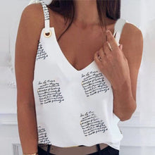 Load image into Gallery viewer, Summer Women Tank Top Female Off Shoulder Shirt Printed Sleeveless Pullover Blouse Casual Camisole Sexy Camiseta Tirantes Mujer
