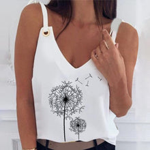Load image into Gallery viewer, Summer Women Tank Top Female Off Shoulder Shirt Printed Sleeveless Pullover Blouse Casual Camisole Sexy Camiseta Tirantes Mujer
