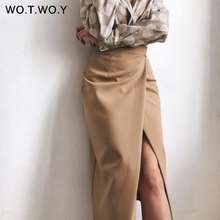Load image into Gallery viewer, WOTWOY Summer Formal High-Waist Women Skirt 2020 Office Lady Mid-Calf Length Straight Women's Skirt Elegant White Skirt Femme
