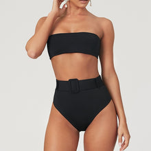 Load image into Gallery viewer, High Waist Bikini 2020 Sexy Black Swimwear Women Swimsuit High Leg Bandeau Bikinis Set Swimming for Bathing Suit Woman Swimsuits
