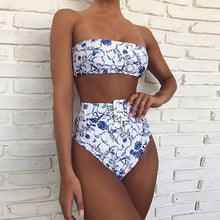 Load image into Gallery viewer, High Waist Bikini 2020 Sexy Black Swimwear Women Swimsuit High Leg Bandeau Bikinis Set Swimming for Bathing Suit Woman Swimsuits
