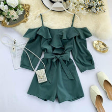 Load image into Gallery viewer, New 2020 Women Playsuit Fashion Spaghetti Strap Off The Shoulder Slim Bodysuits Ladies Elegant Casual Romper Shorts Jumpsuits
