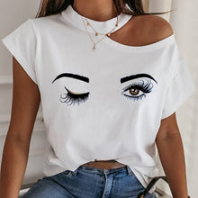 Load image into Gallery viewer, Simplee Women printed short sleeve round neck Shirt top Holiday beach summer style tops Cute square elegant solid slim blouses
