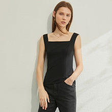 Load image into Gallery viewer, AMII Minimalism Spring Summer Fashion Solid Square Collar Women Tank Tops Causal Blouse Female camisole Tops 12070200
