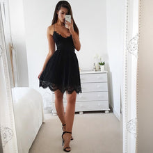 Load image into Gallery viewer, Sexy Sleeveless Mini Dress Women Lace V-Neck Dress Sling Backless Beach Skirt Summer White Women&#39;s Dress 2020 New
