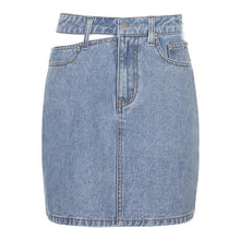Load image into Gallery viewer, Sexy Skinny Cute Women's Mini Skirt Summer Cut out Fashion Bodycon Skirt Button Streetwear Pockets Denim Skirt 2020 Cuteandpscho
