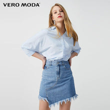 Load image into Gallery viewer, Vero Moda Women's Irregular Raw-edge 100% Cotton A-lined Denim Skirt | 319337506
